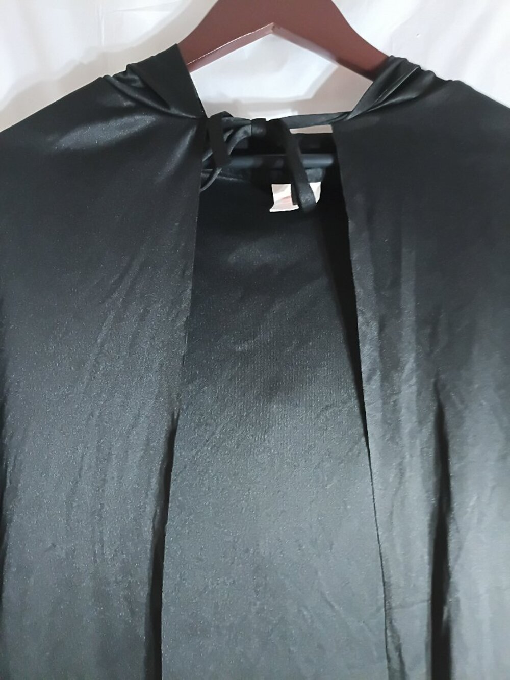 Costume Long Black Cape with Hood One Size